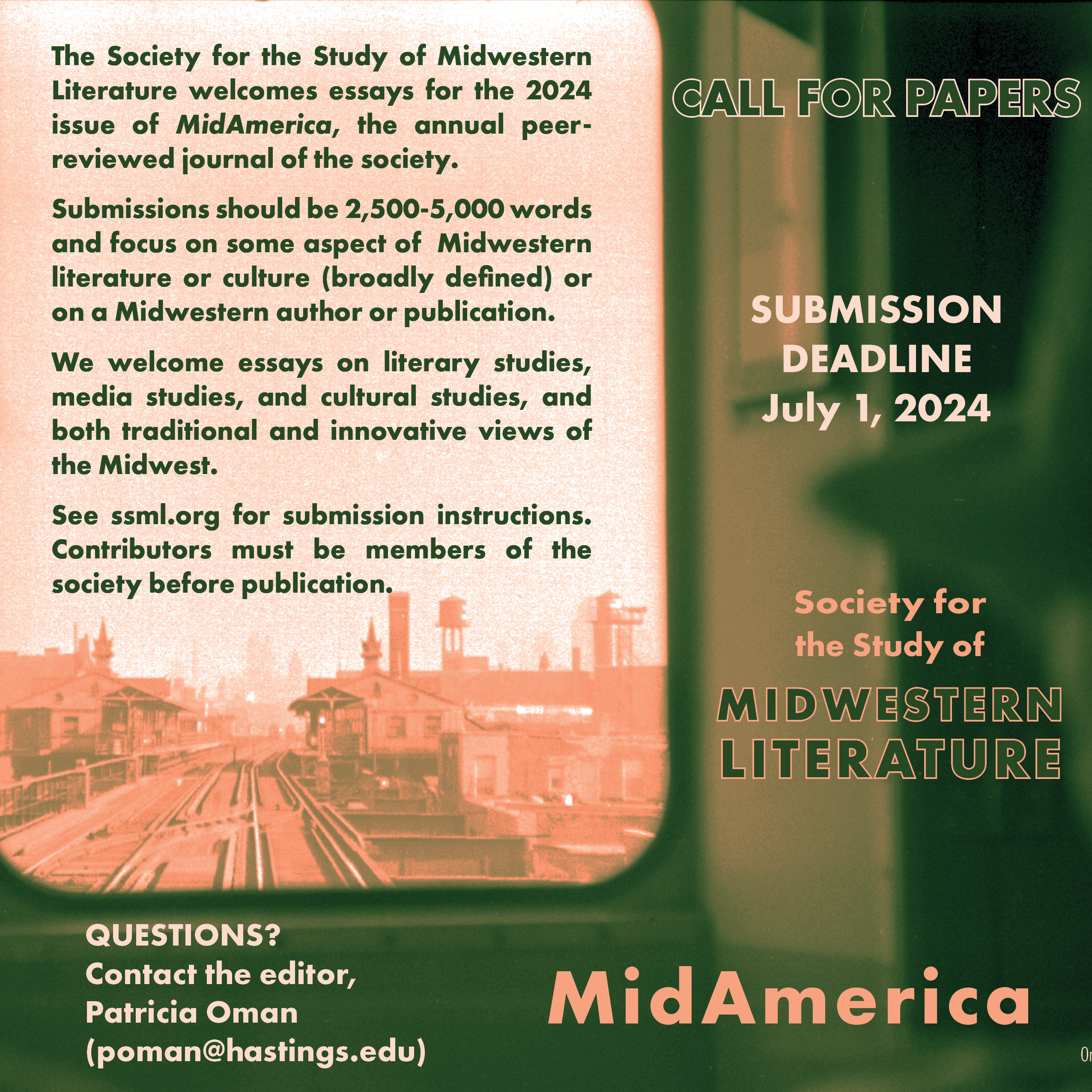 Call for papers for MidAmerica 2024. Deadline July 1, 2024.